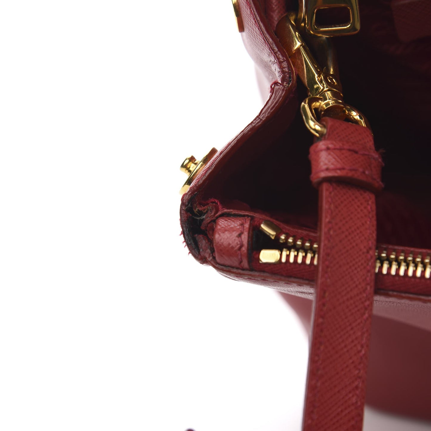 Saffiano Medium Galleria Double Zip Tote Fuoco