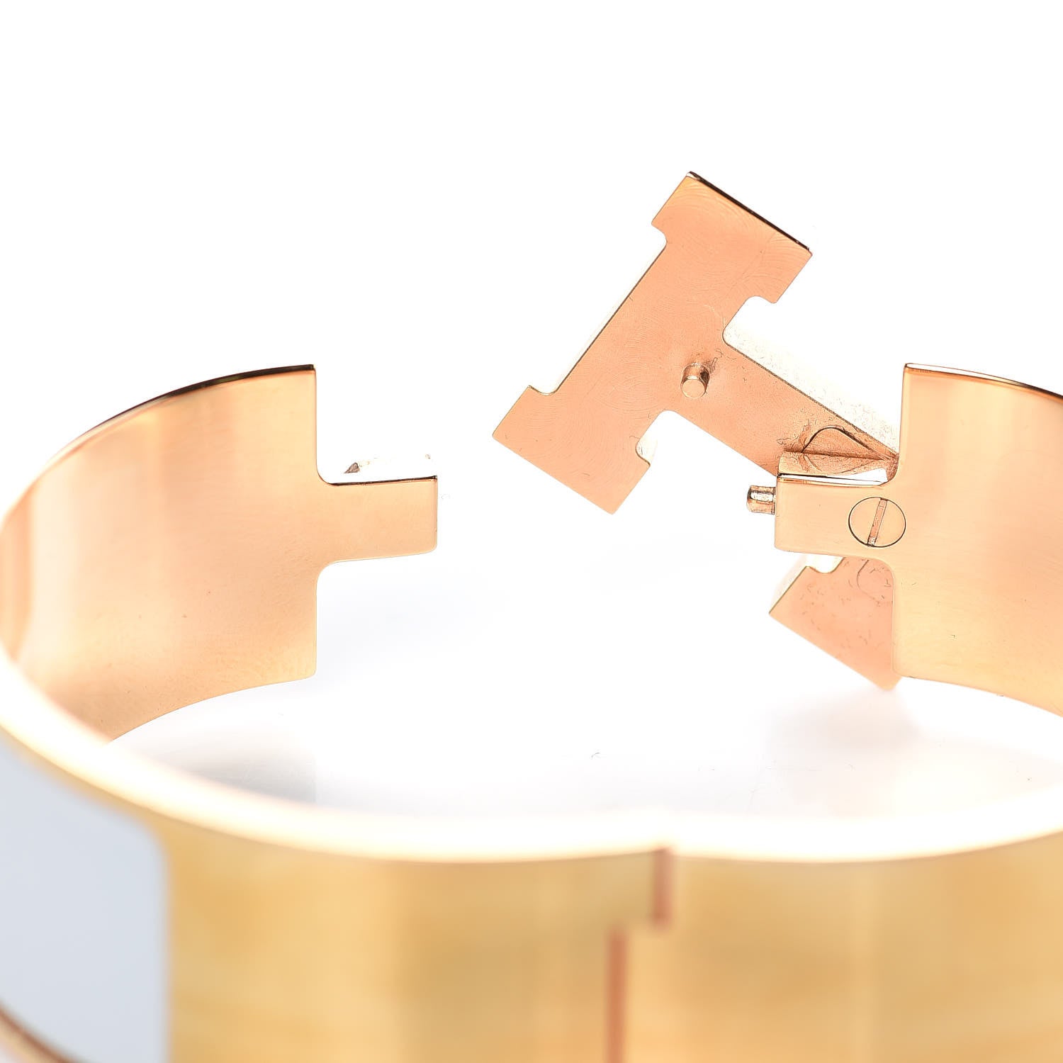 Hermes Enamel Wide Clic Clac H Bracelet GM White 4 of 6