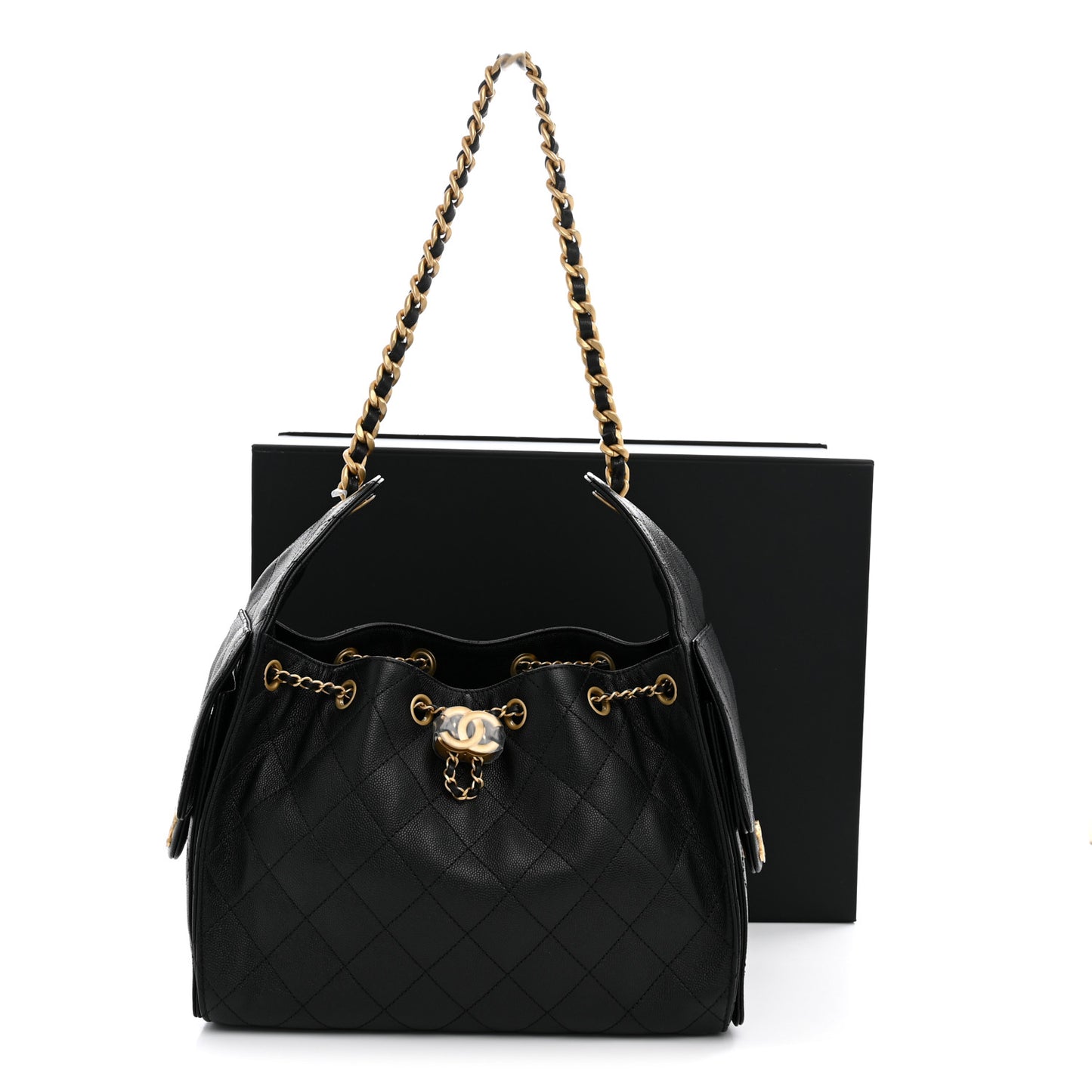 Caviar Quilted Small Chanel 25 Handbag Black