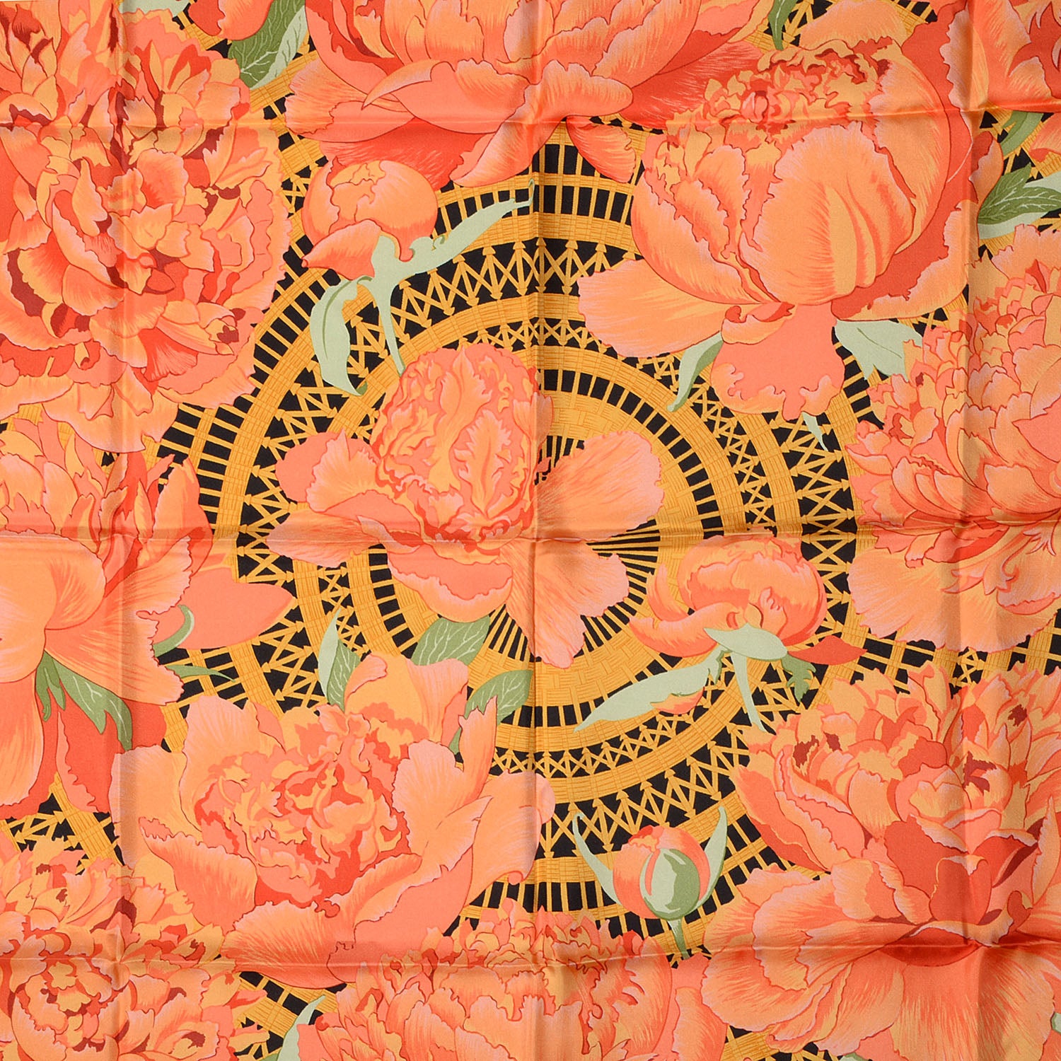 Hermes Silk Les Pivoines Scarf 90 1 of 6