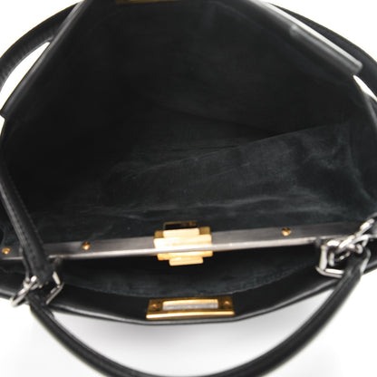 Fendi Vitello Suede Large Peekaboo Iconic Satchel Black 5 of 12