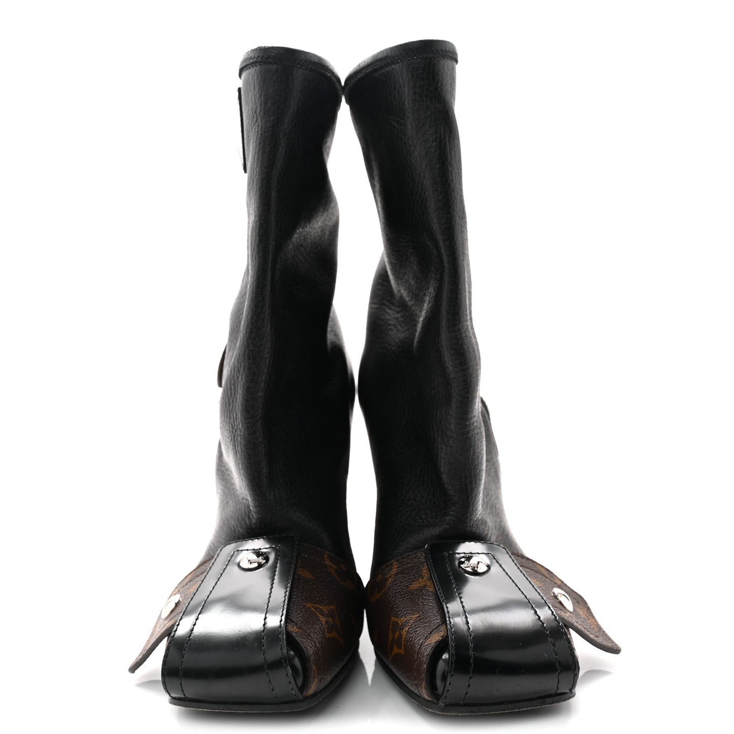 Calfskin Monogram Patti Wedge Half Boots 37 Black