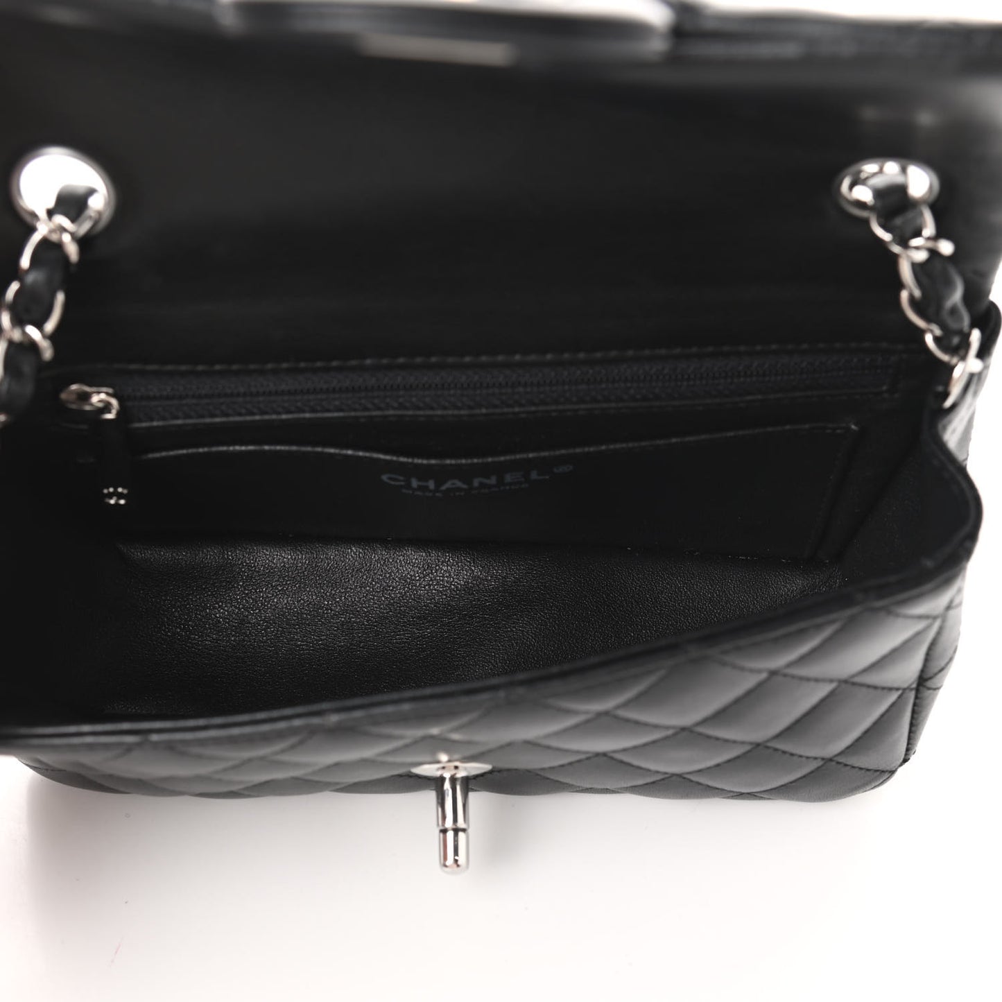 Lambskin Quilted Mini Rectangular Flap Black