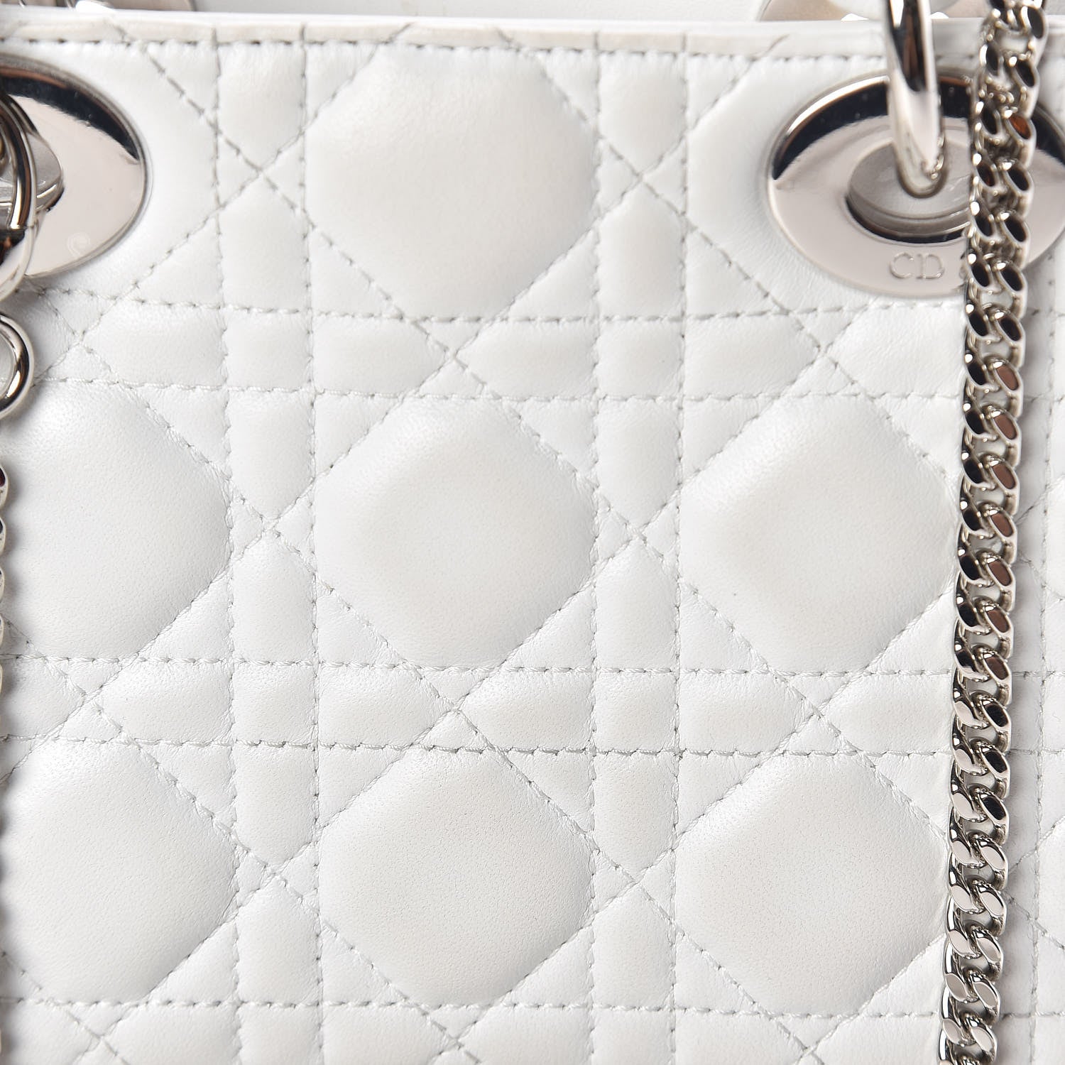 Christian Dior Lambskin Cannage Mini Lady Dior White 8 of 12