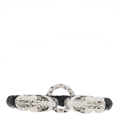 John Hardy Sterling Silver Leather Naga Dragon Legend Bracelet Black 1 of 5
