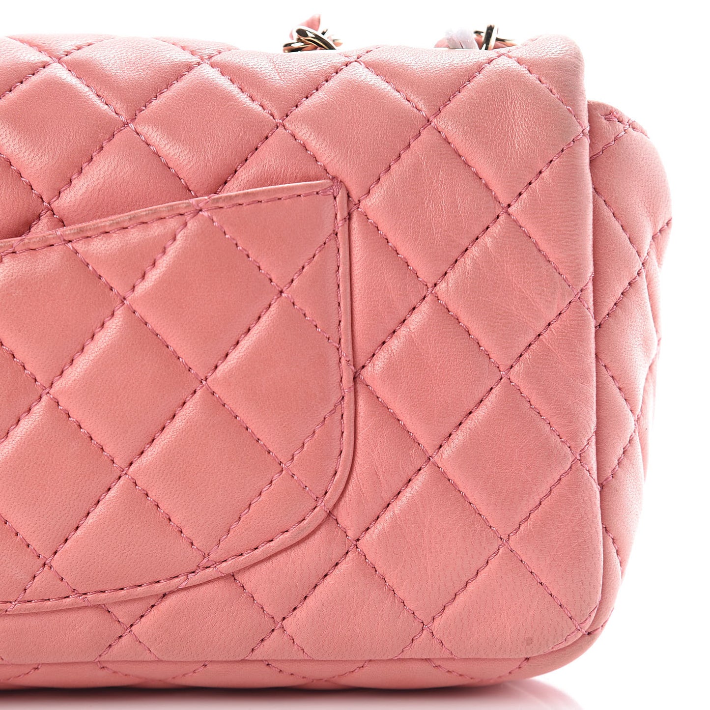 Lambskin East West Valentine Charms Flap Pink