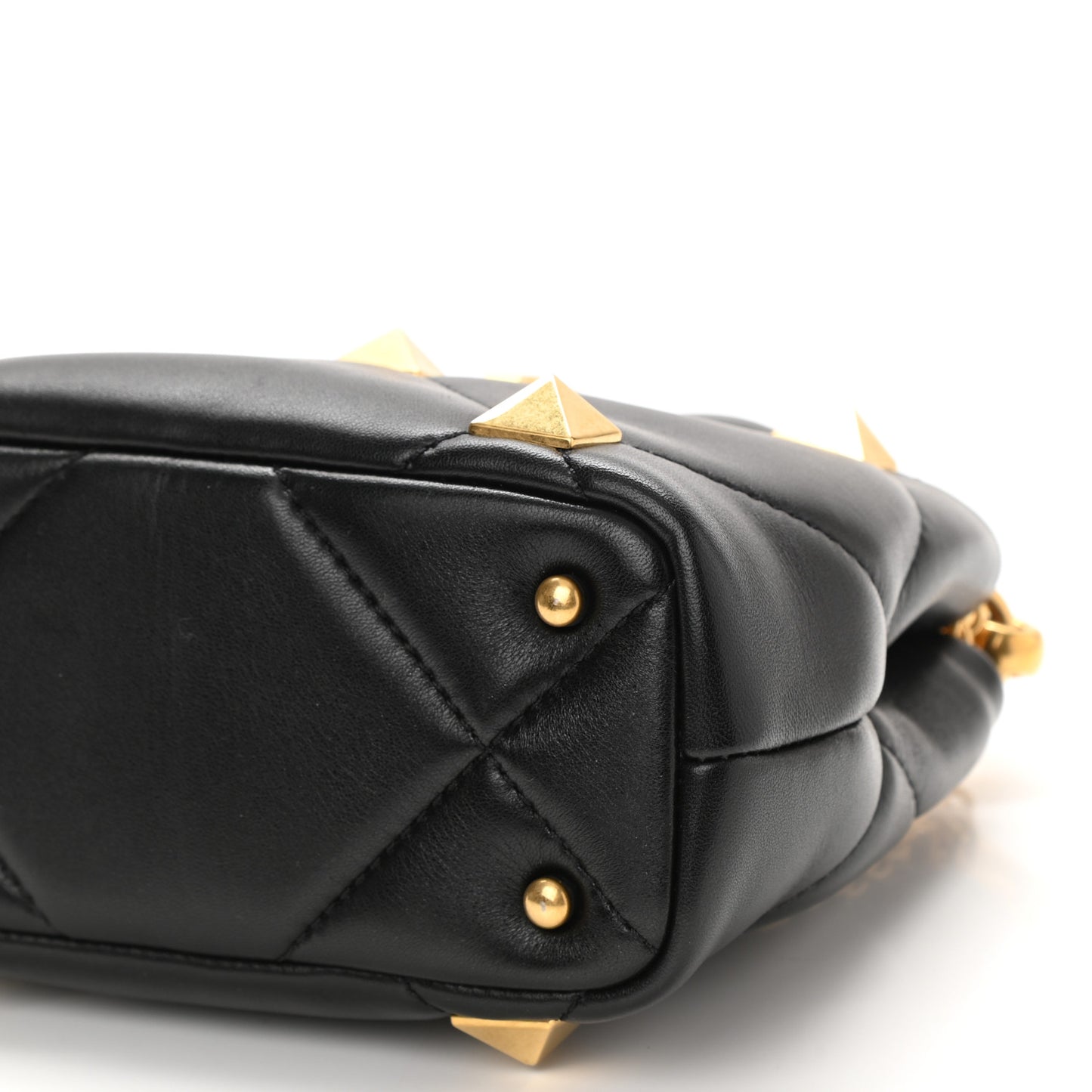 Nappa Small Roman Stud The Handle Bag Black