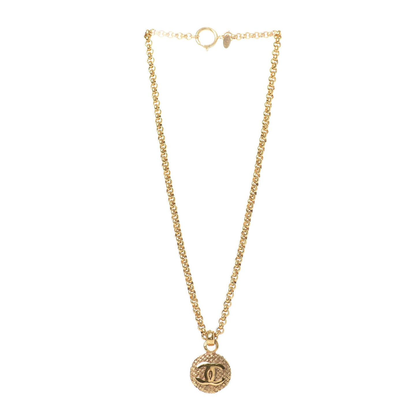 CC Medallion Chain Necklace Gold