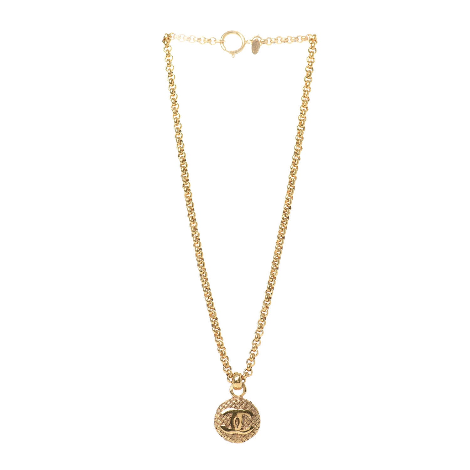 Chanel CC Medallion Chain Necklace Gold 3 of 4