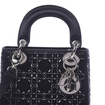 Christian Dior Satin Crystal Cannage Mini Lady Dior Navy 9 of 10