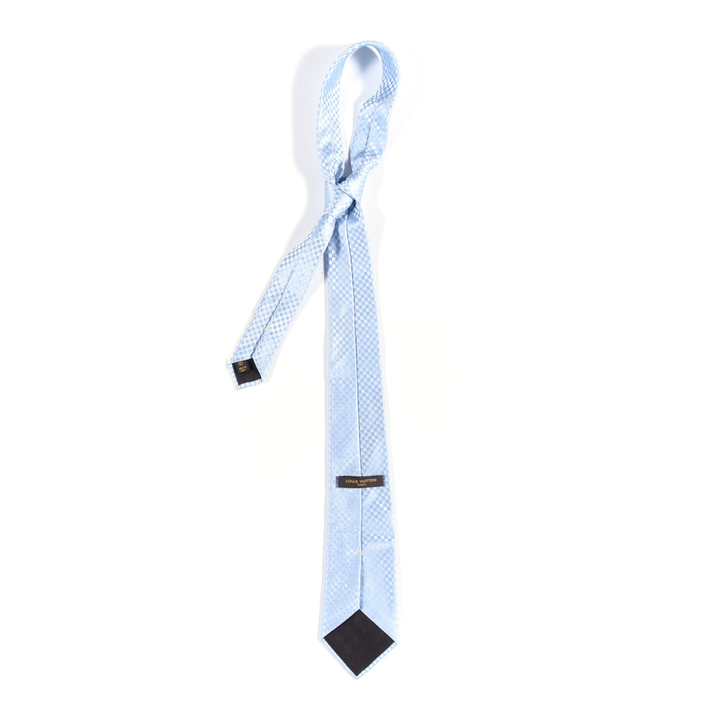 Silk Damier Classic Neck Tie Blue