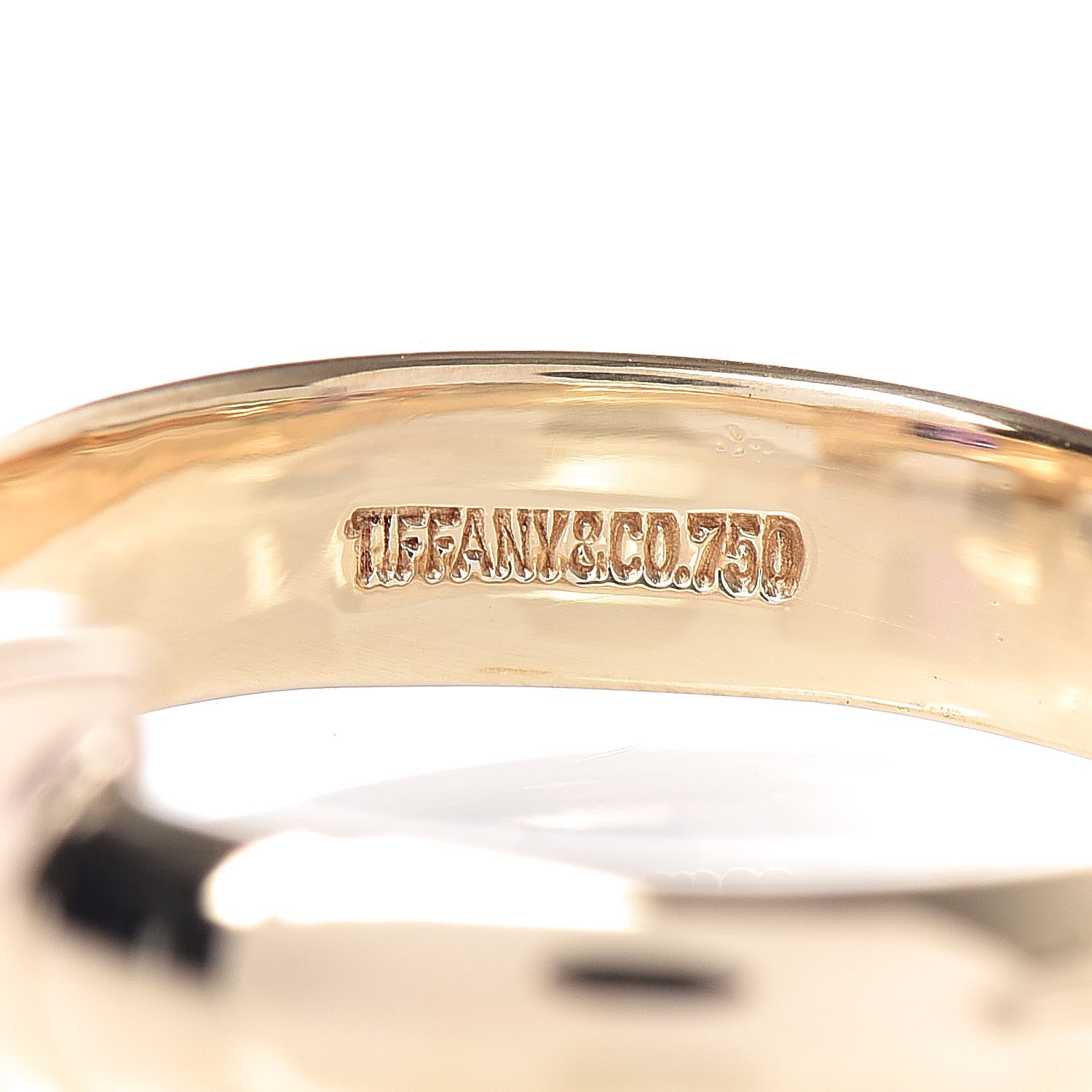 Tiffany 18K Yellow Gold Pink Sapphire Stacking Ring 50 5.25 5 of 5