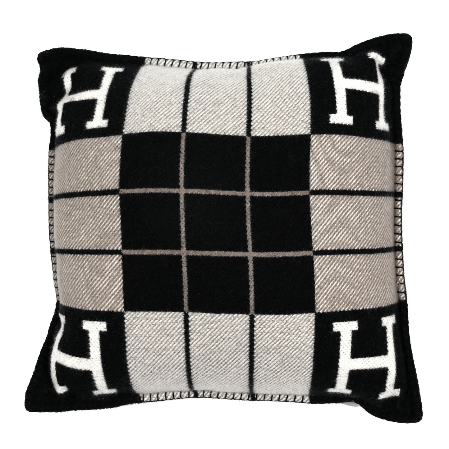 Wool Cashmere Avalon III Pillow PM Ecru Black