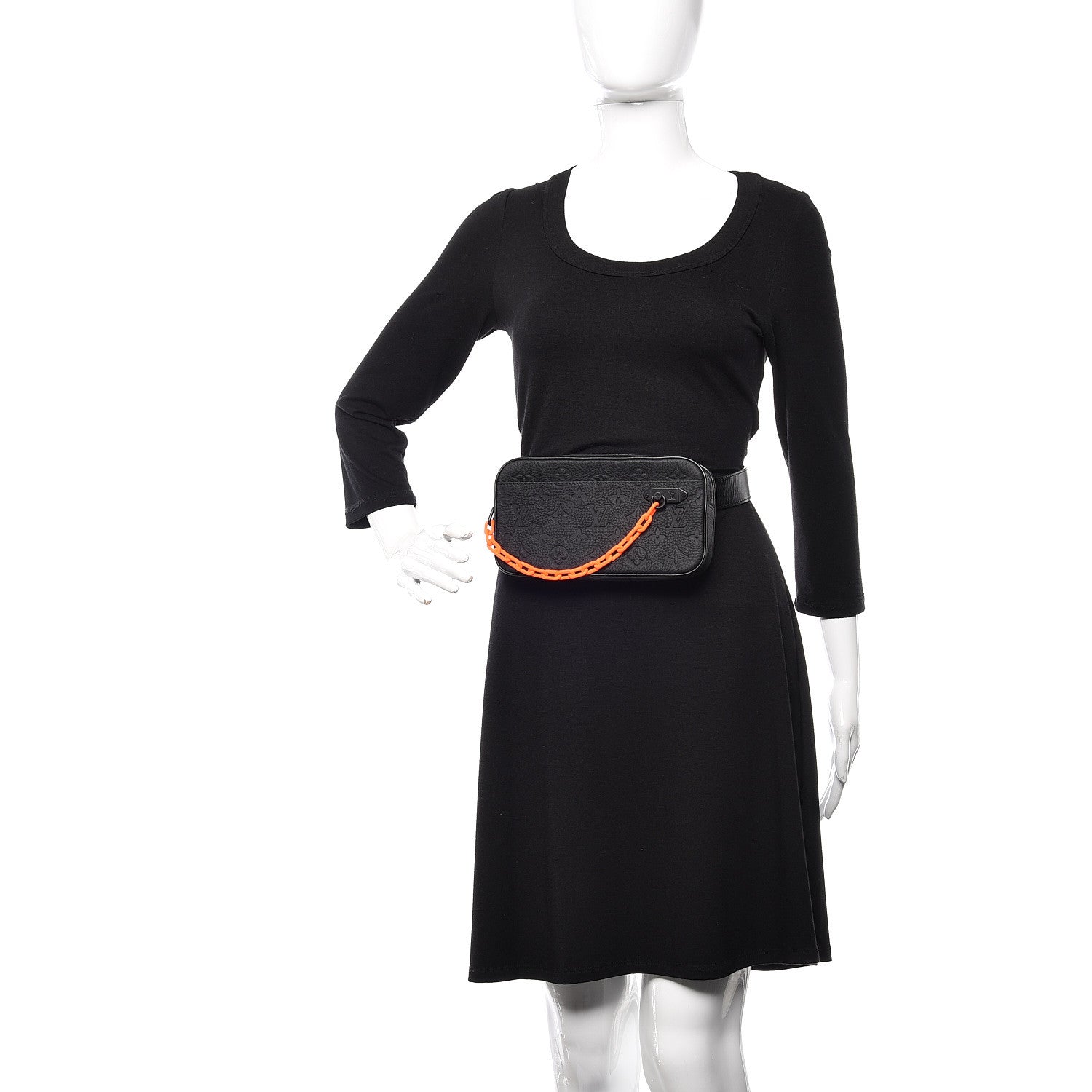 Louis Vuitton Taurillon Monogram Uniformes Solar Ray Soft Pochette Volga Belt Bag Black 2 of 9