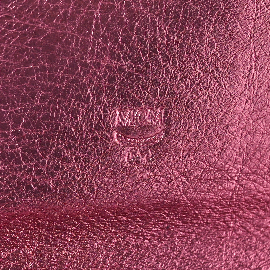 MCM Metallic Calfskin Quilted Patricia Wallet On Chain Viva Lila 6 of 10