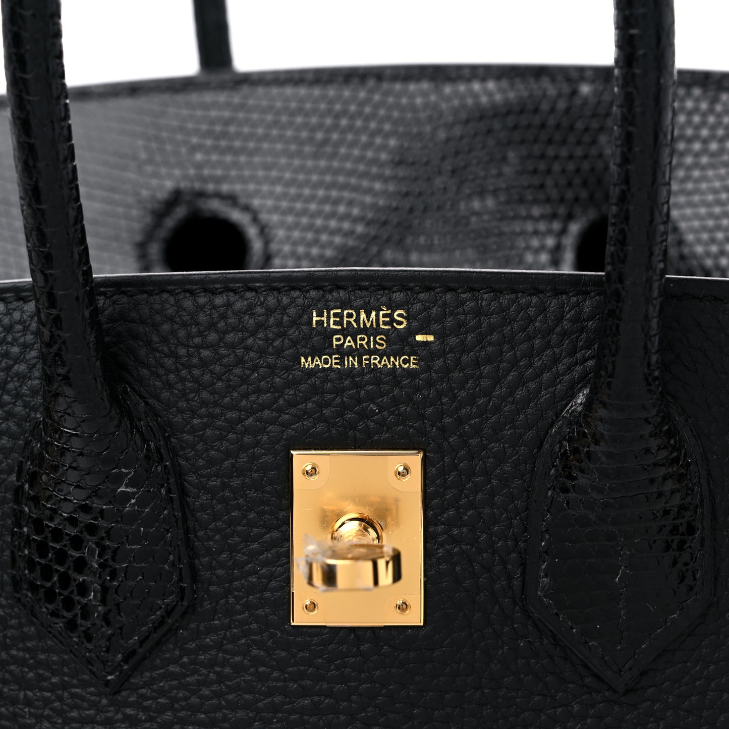 Togo Lizard Birkin Touch 25 Black