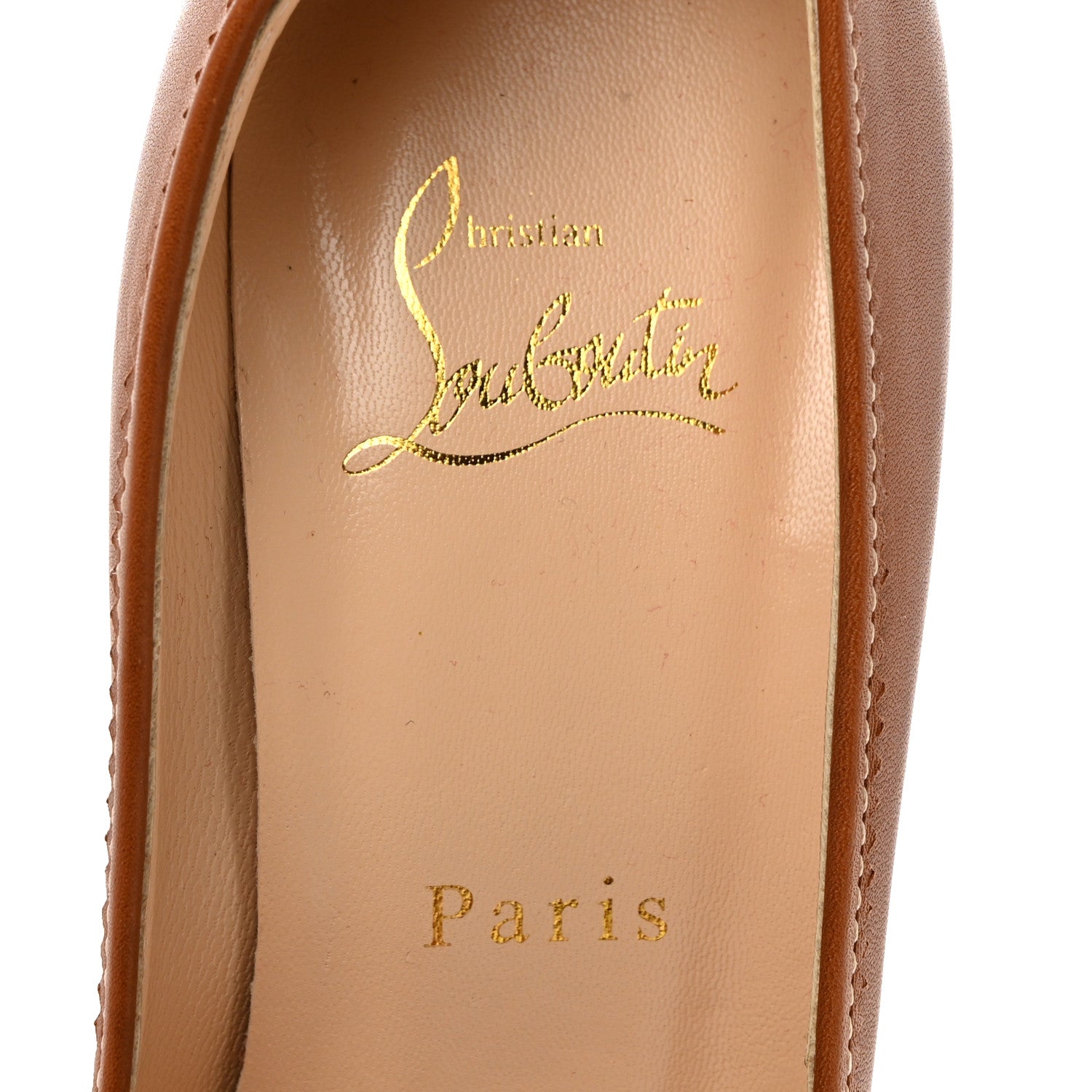 Christian Louboutin Nappa Alta Campus 120 Peep Toe Platform Pumps 38 Cuoio 6 of 7