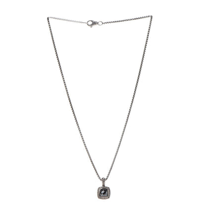 David Yurman Sterling Silver Diamond Hematine 7mm Petite Albion Necklace 3 of 6