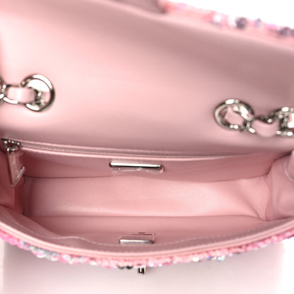 Chanel Sequin Mini Rectangular Flap Light Pink Silver 5 of 10