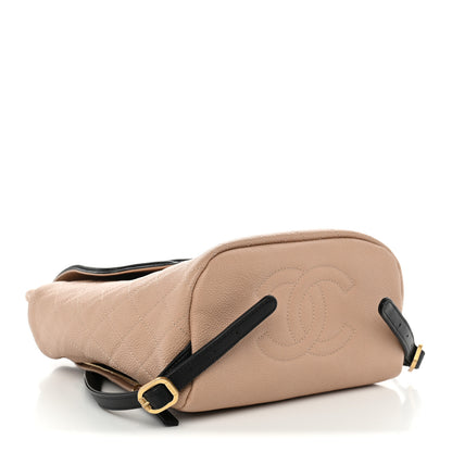 Chanel Caviar Quilted Filigree Backpack Beige Black 4 of 9