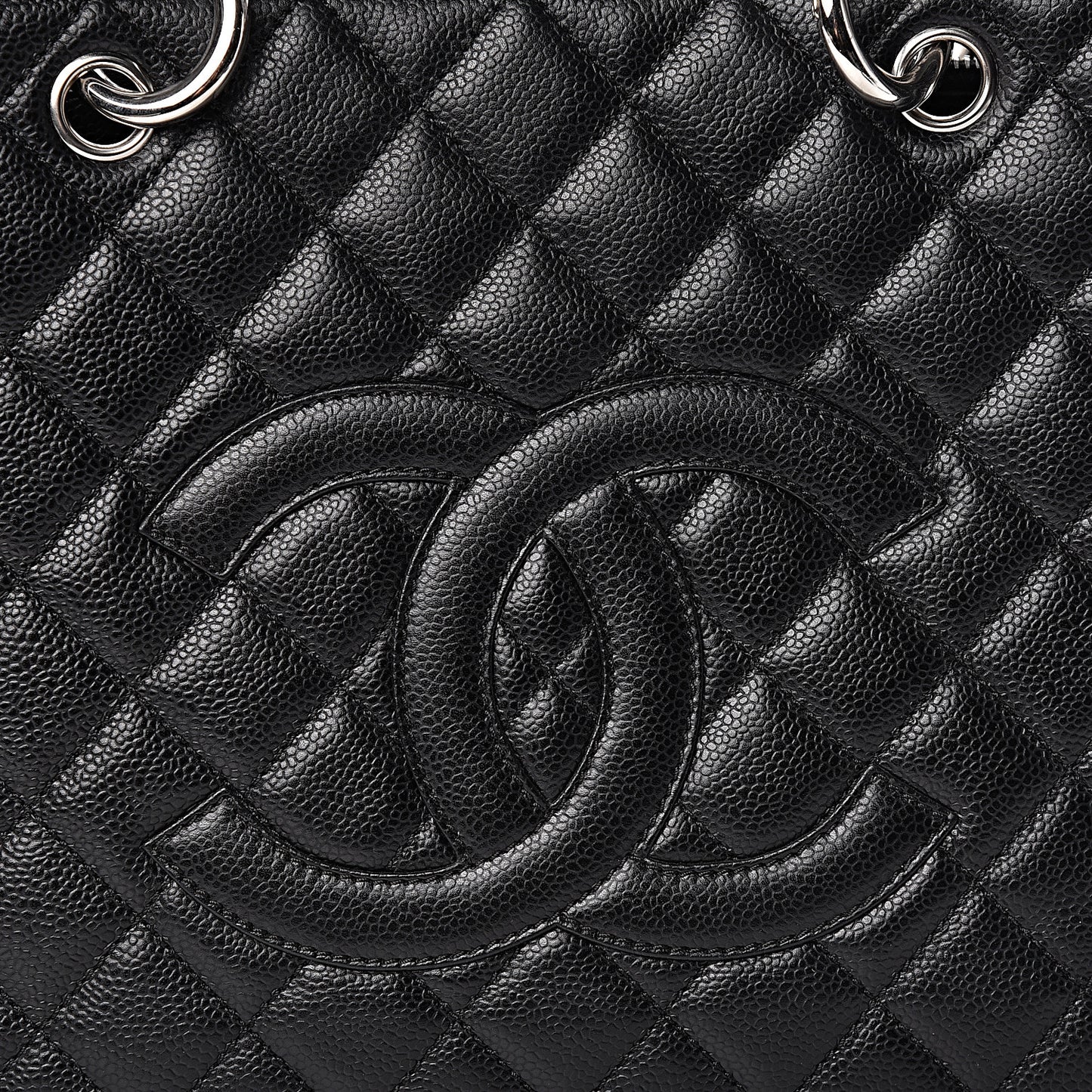 Caviar Quilted Grand Shopping Tote GST Black