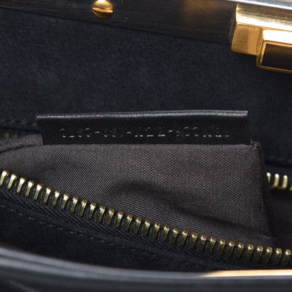 Fendi Vitello Suede Medium Peekaboo Iconic Satchel Black 9 of 19