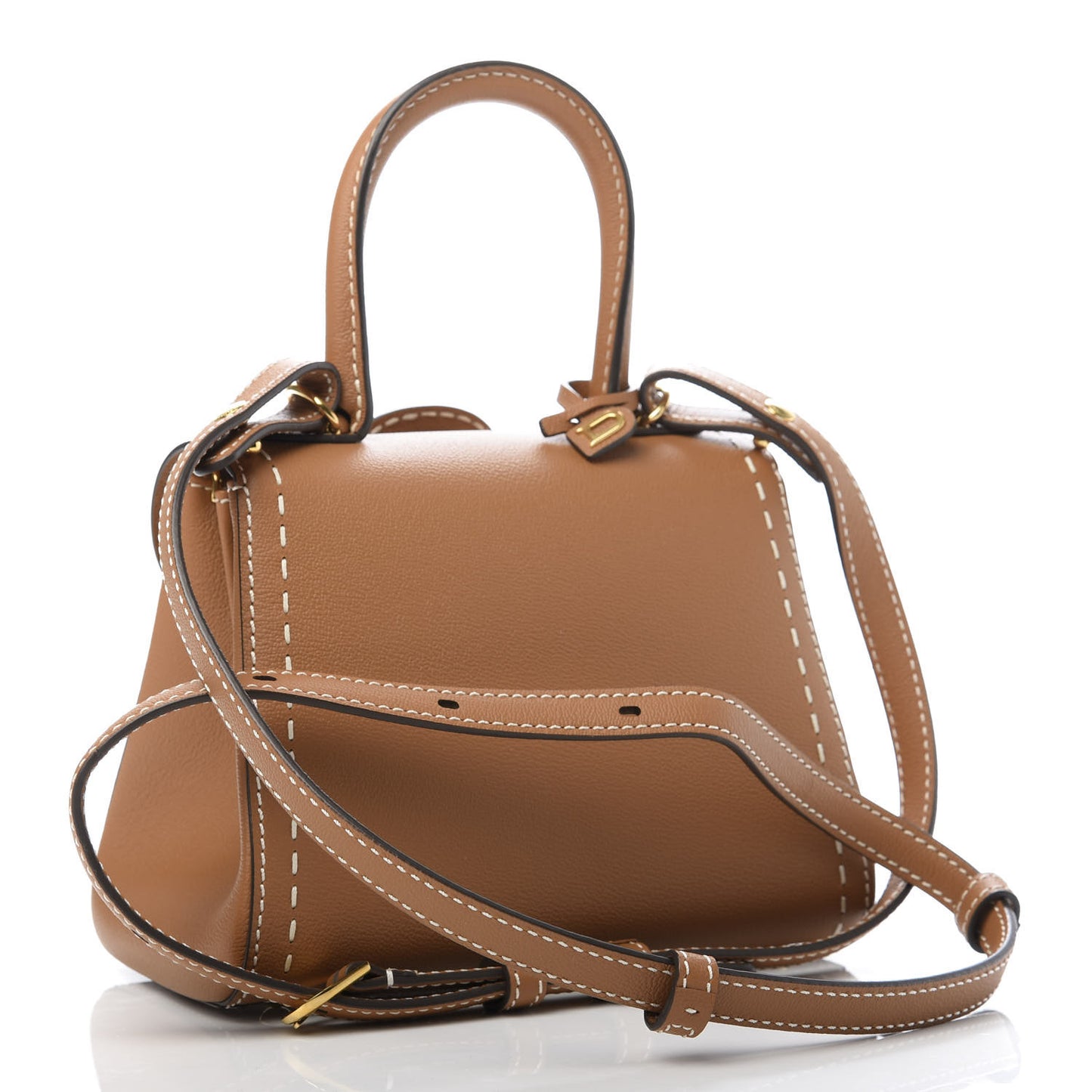Grained Rodeo Calfskin Surpique Mini Brillant Satchel Vegetal Ivory