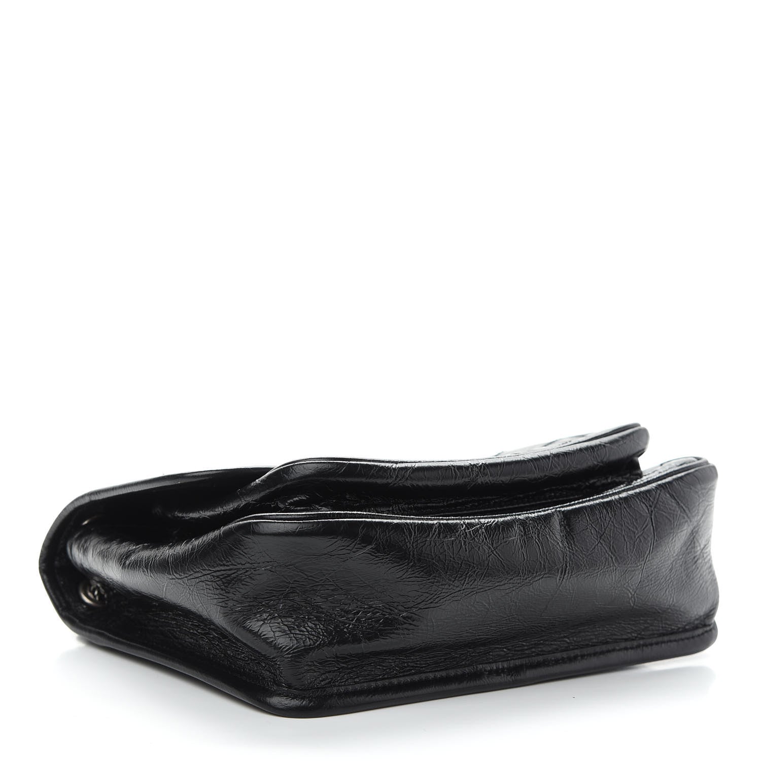 Saint Laurent Crinkled Calfskin Matelasse Monogram Baby Niki Chain Satchel Black 4 of 8