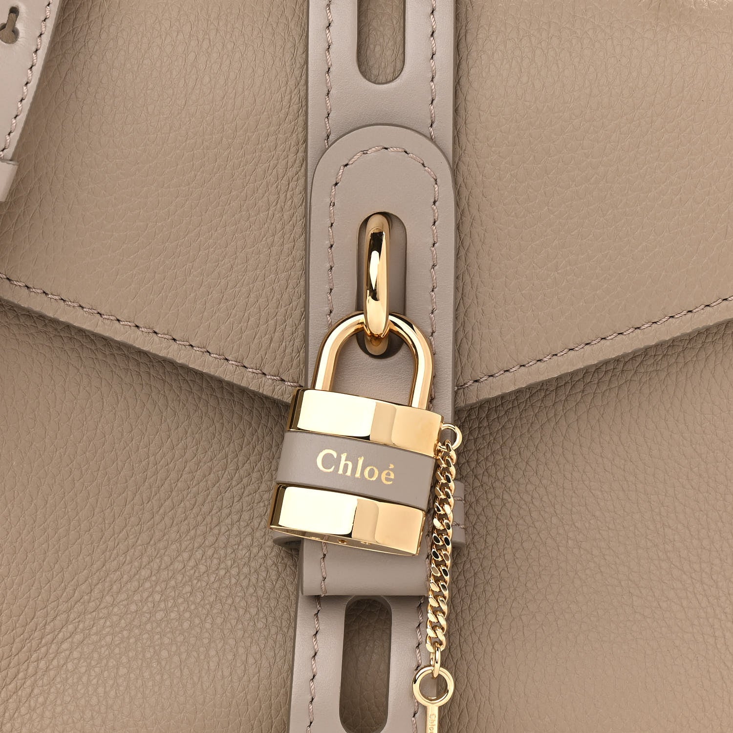 Chloe Shiny Grained Calfskin Small Aby Day Shoulder Bag Motty Grey 7 of 9