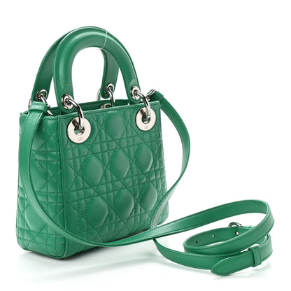 Christian Dior Lambskin Cannage Mini Lady Dior Green 3 of 12