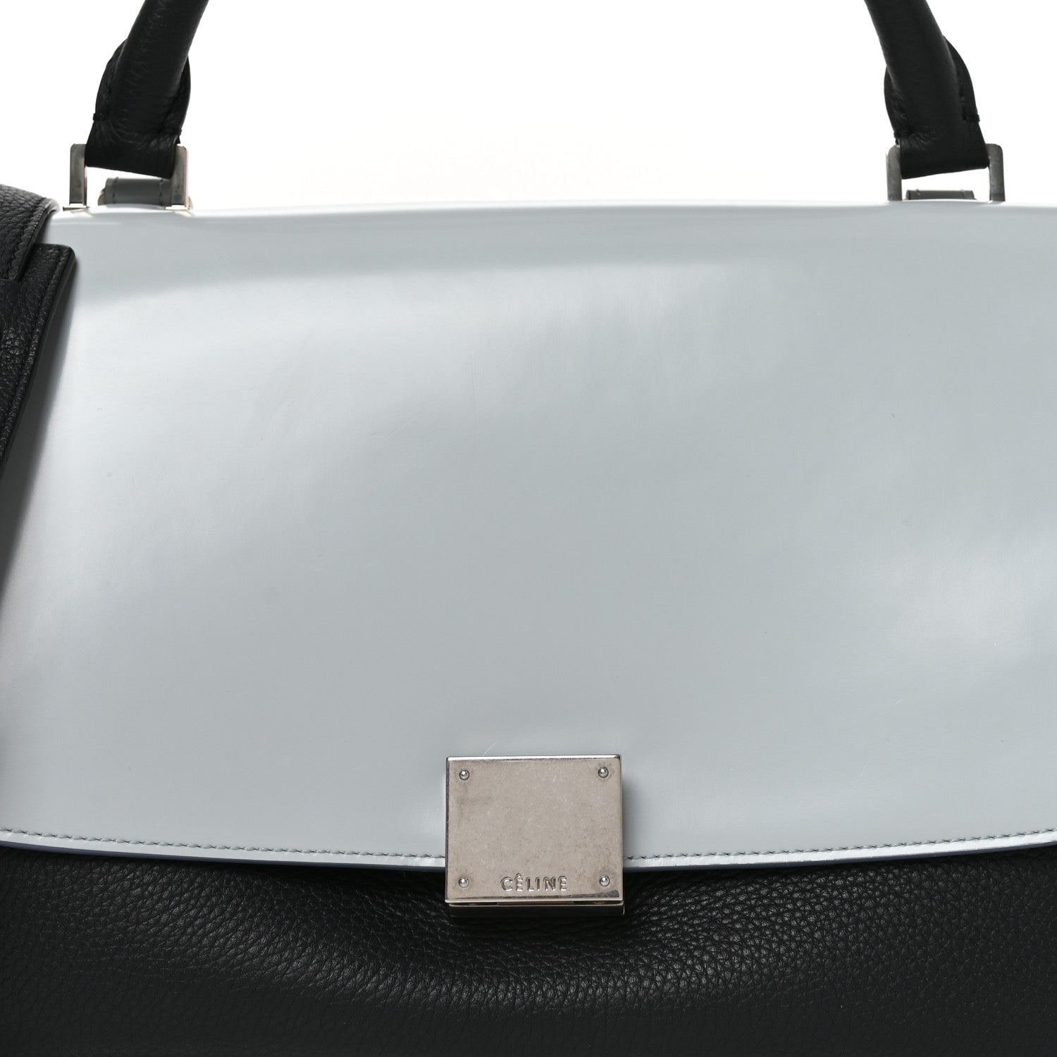 Celine Spazzolato Calfskin Nubuck Small Tri-color Trapeze Blue 7 of 9
