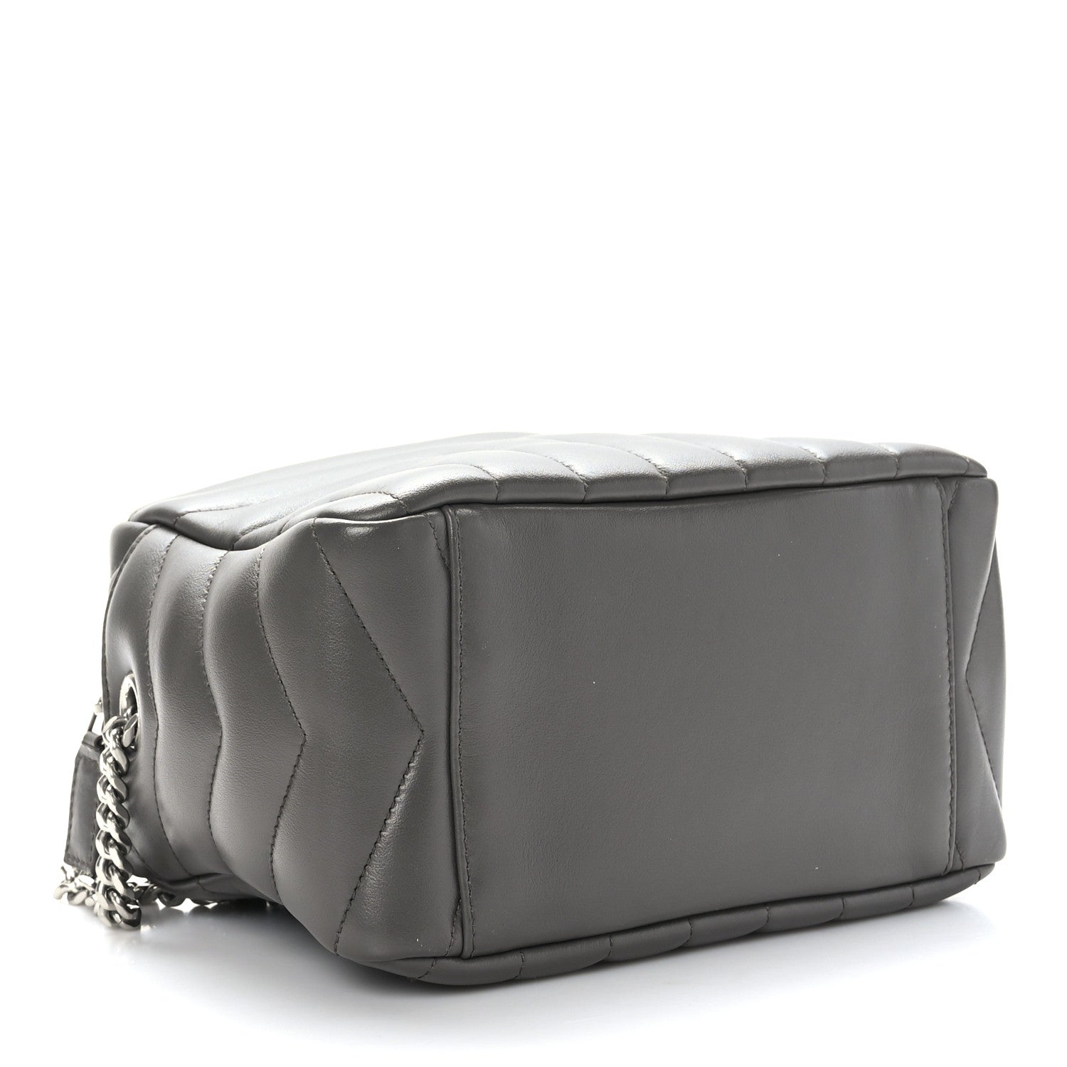Saint Laurent Calfskin Y Quilted Monogram Small Loulou Bowling Bag Earth 4 of 10