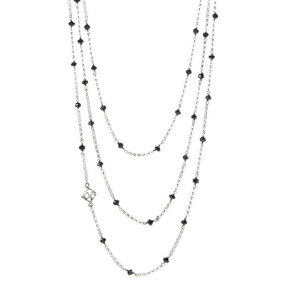 David Yurman Sterling Silver Black Onyx Station Chain Necklace 1 of 5