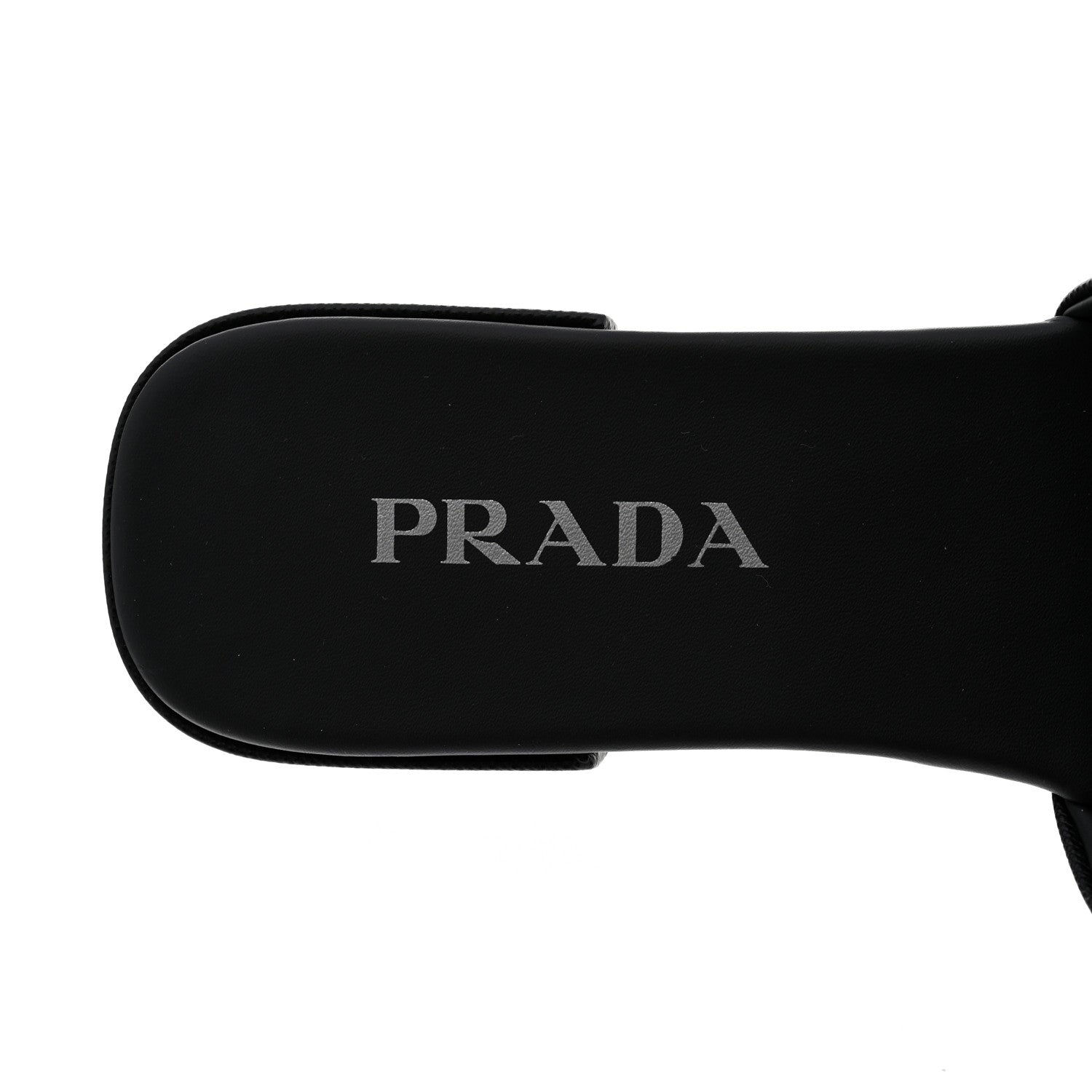 Prada Saffiano Metal Triangle Logo 10mm Slide Sandals 39 Black 7 of 7