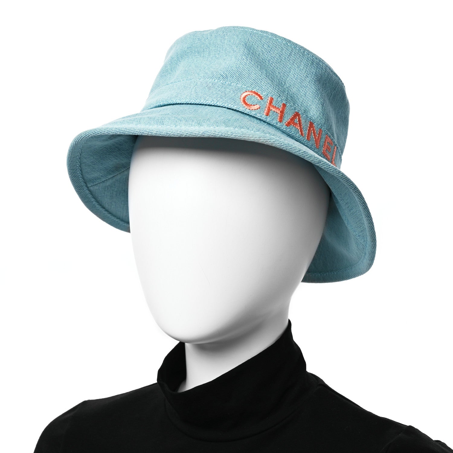 Chanel Denim Logo Bucket Hat S Light Blue 2 of 10