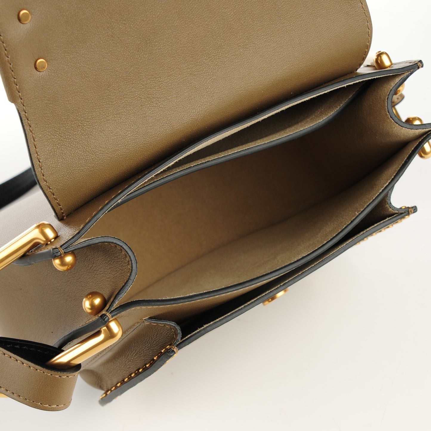Calfskin Small Hudson Shoulder Bag Merino Grey