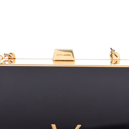 Saint Laurent Plexiglass Monogram Minaudiere Tuxedo Box Clutch Black 6 of 8