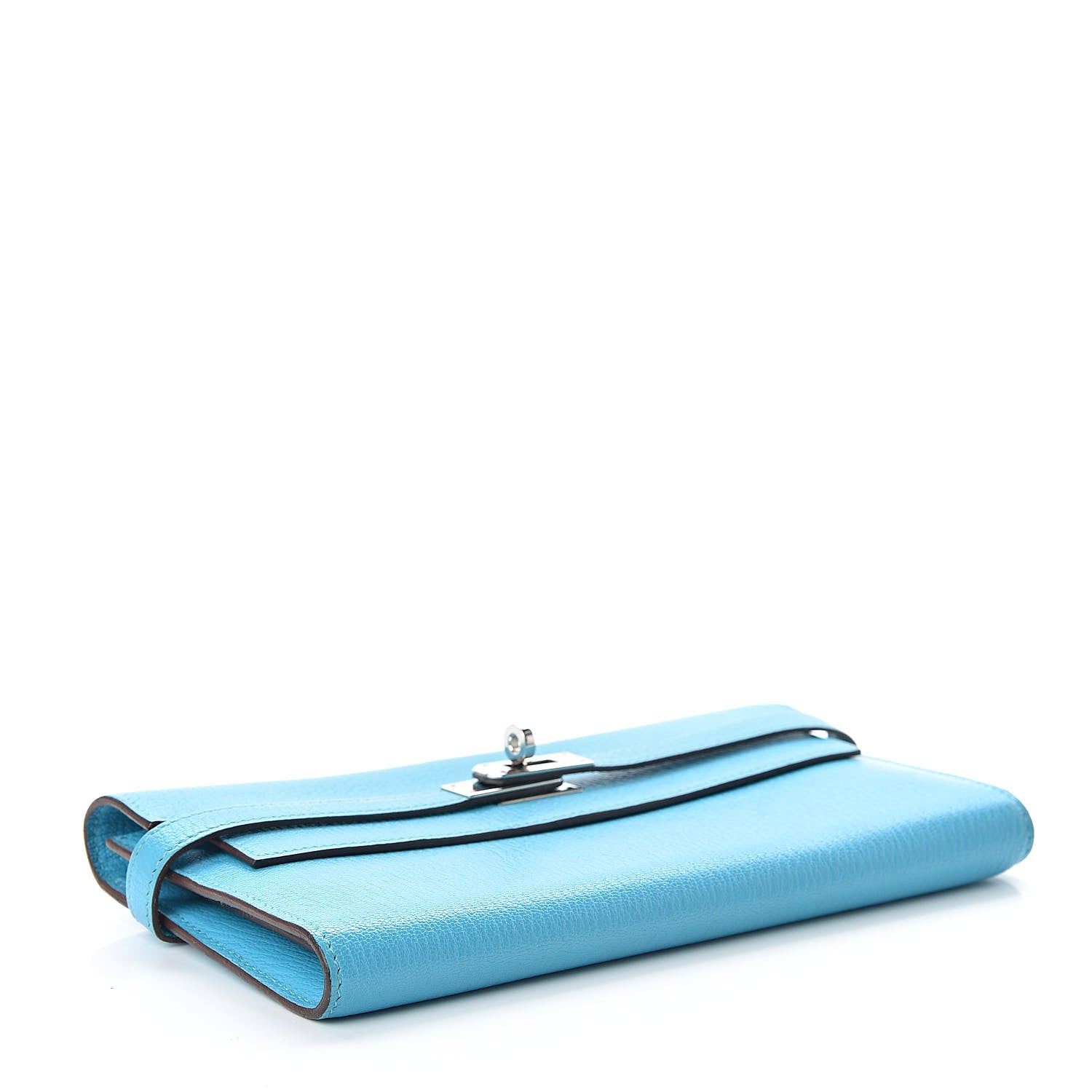 Hermes Chevre Mysore Kelly Longue Wallet Bleu Azteque 4 of 9