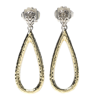 John Hardy Sterling Silver 18K Yellow Gold Hammered Drop Earrings 1 of 4