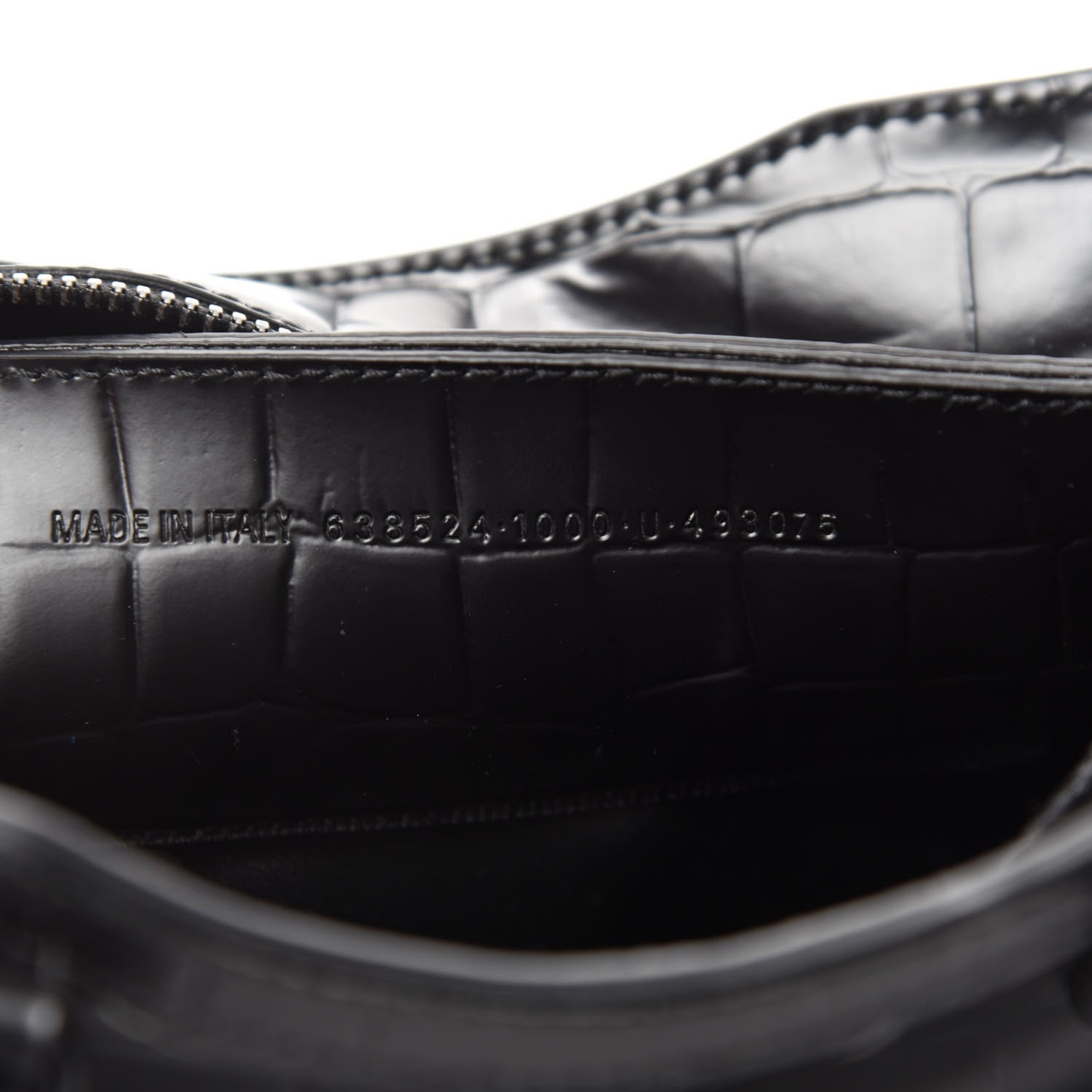 Balenciaga Semi Shiny Calfskin Crocodile Embossed Neo Classic Black Hardware Mini City Black 9 of 10