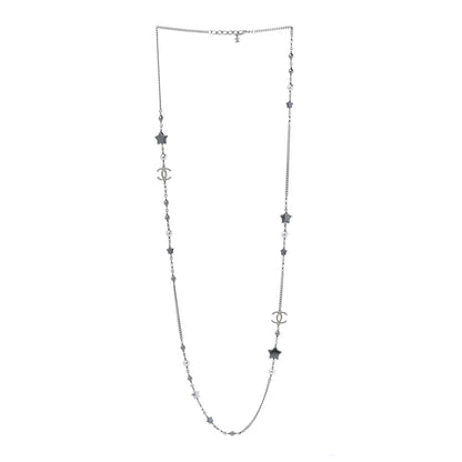 Chanel Pearl CC Star Long Necklace Silver 3 of 6