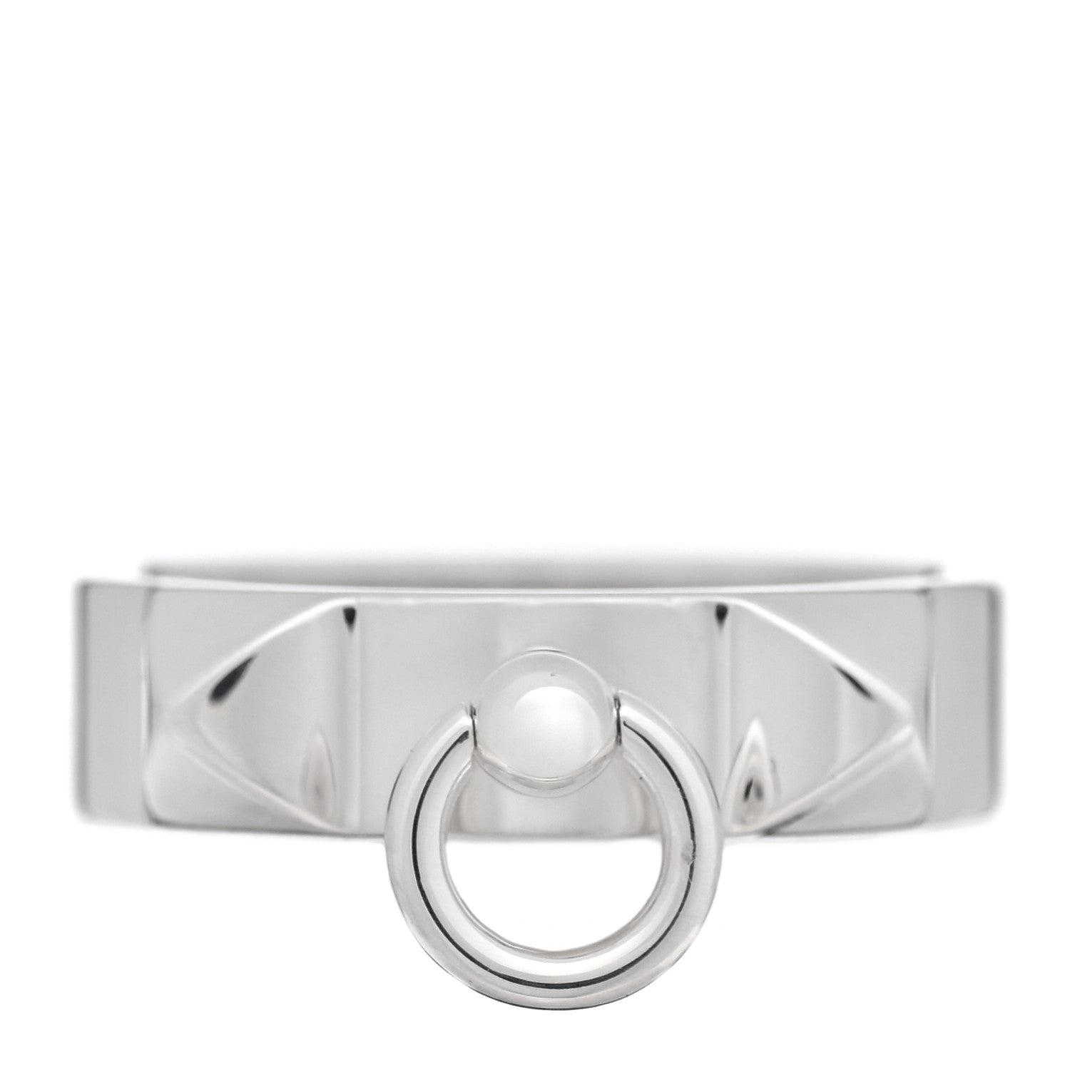 Hermes Sterling Silver PM Collier De Chien Ring 52 6 1 of 5