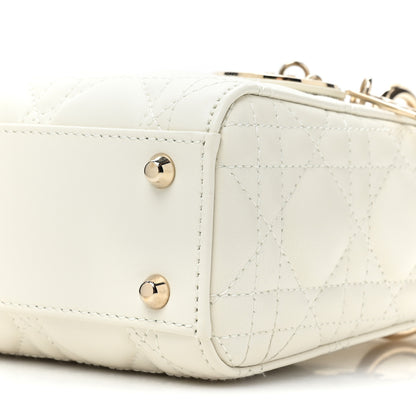 Christian Dior Lambskin Cannage Mini Lady Dior White 8 of 9
