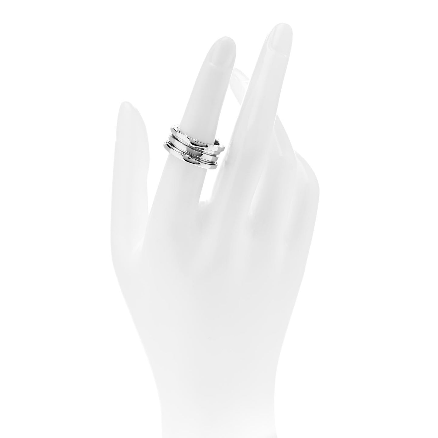 18K White Gold B.Zero1 Three-Band Ring 53 6.25