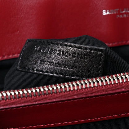 Saint Laurent Calfskin Y Quilted Monogram Medium Loulou Chain Satchel Rouge Legion 8 of 16
