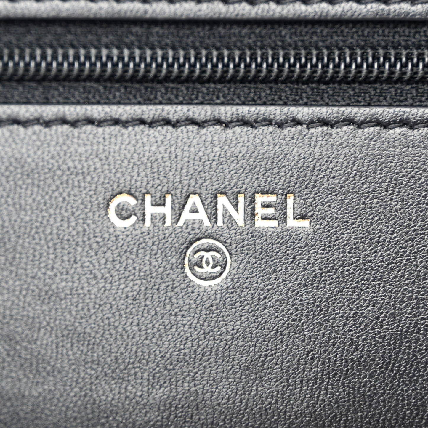 Lambskin Quilted Pearl Crown Wallet On Chain WOC Black