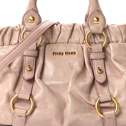 Miu Miu Vitello Shine Top Handle Satchel Mughetto 8 of 10