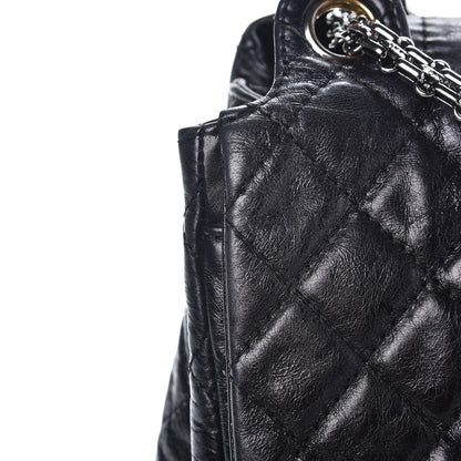 Chanel Metallic Aged Calfskin Quilted Reissue 2.55 Accordion Flap Black 16 of 16