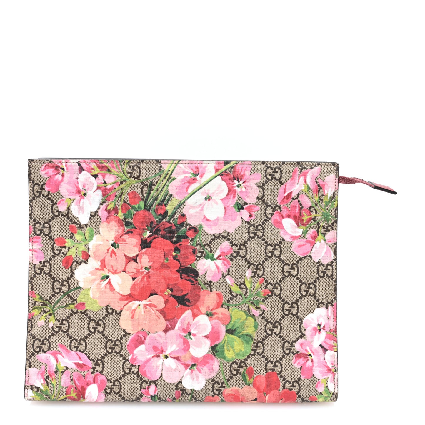 GG Supreme Monogram Blooms Large Cosmetic Case Beige Multicolor Dry Rose