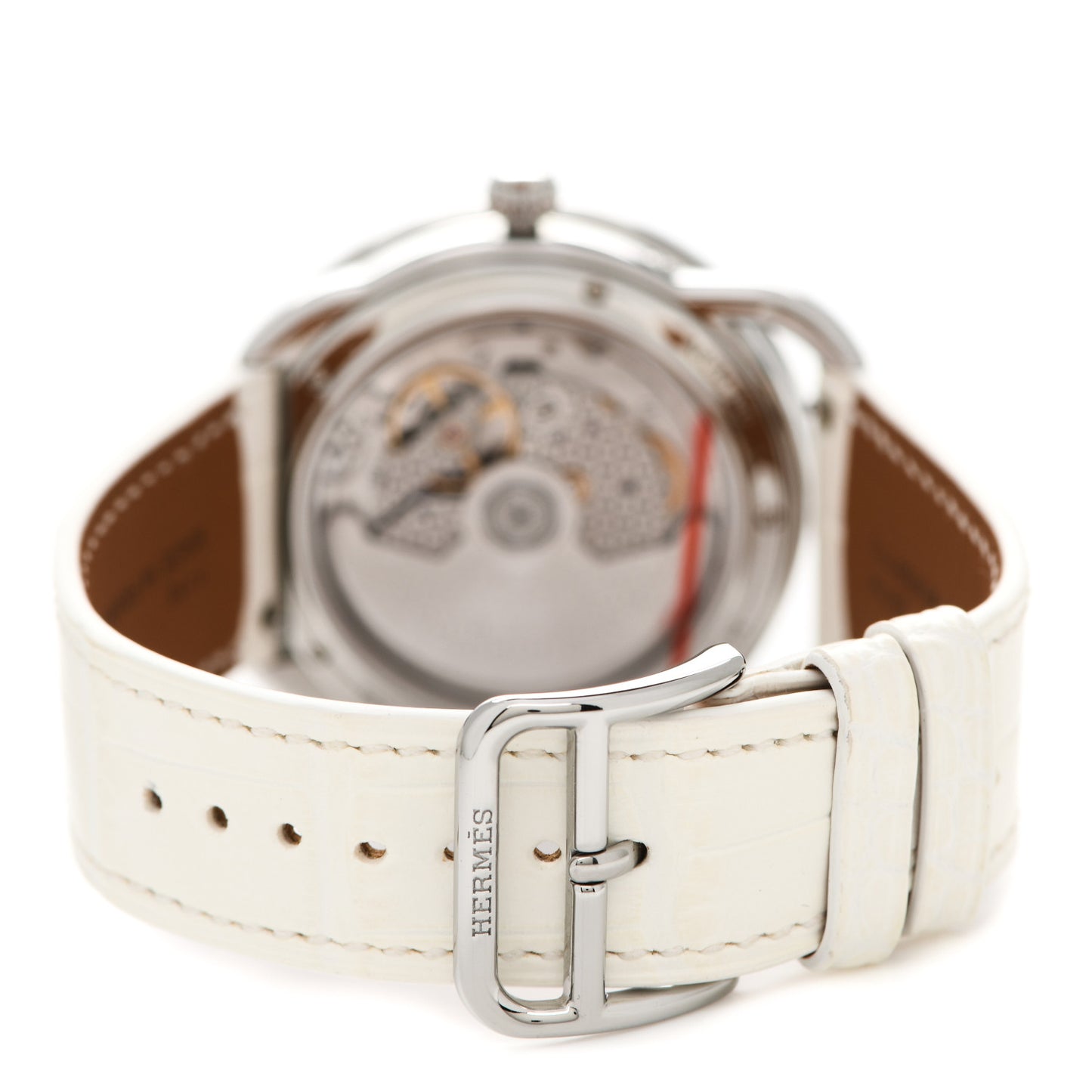 Stainless Steel Alligator 38mm Arceau Petite Lune Automatic Watch Blanc